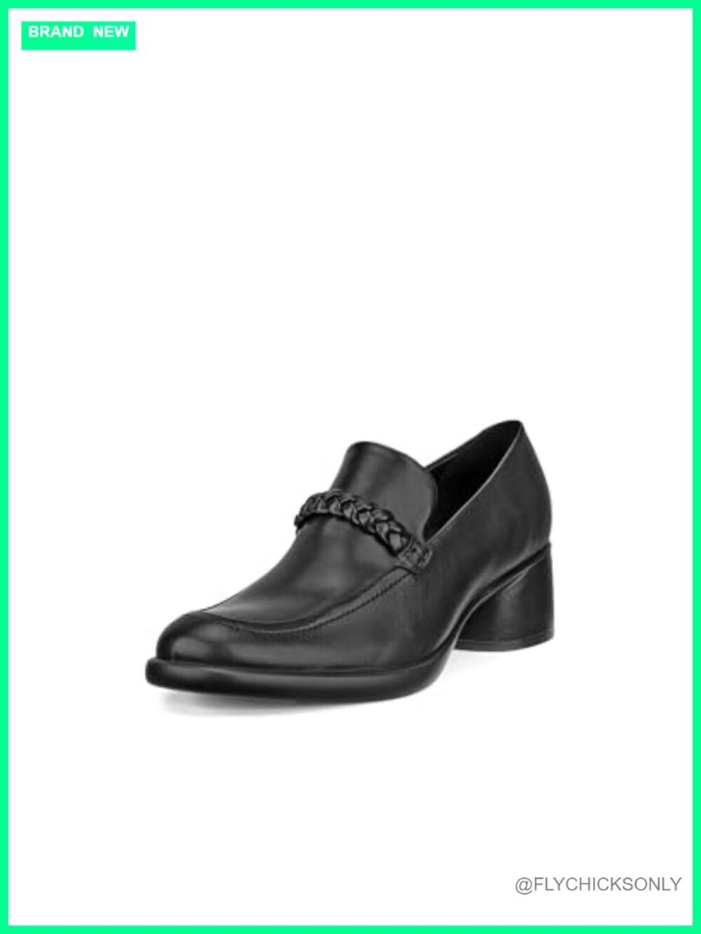 ECCO Sculpted Luxe 35 Braid Leather Block Heel Loafers